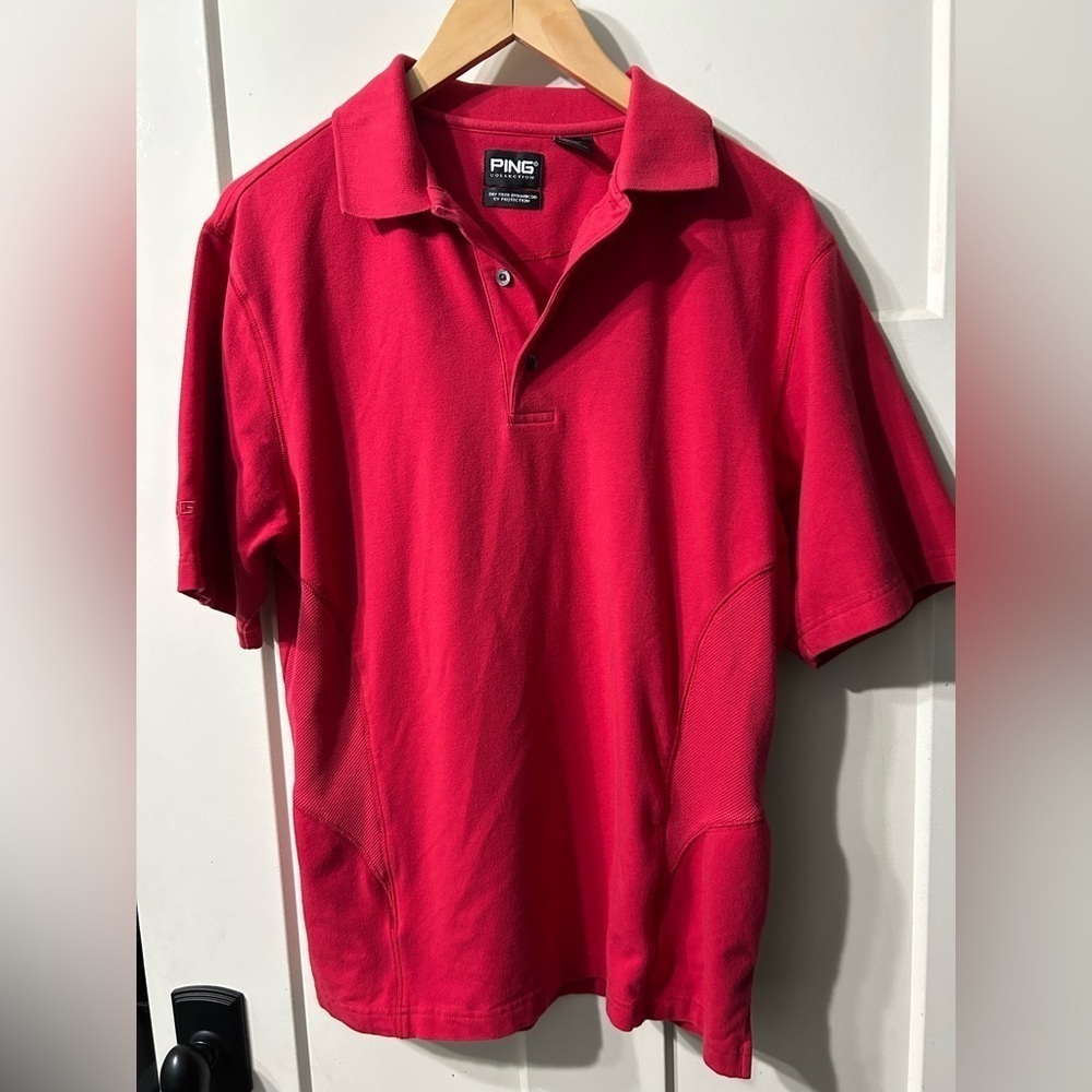 Mens Ping Collection short sleeve polo shirt Red